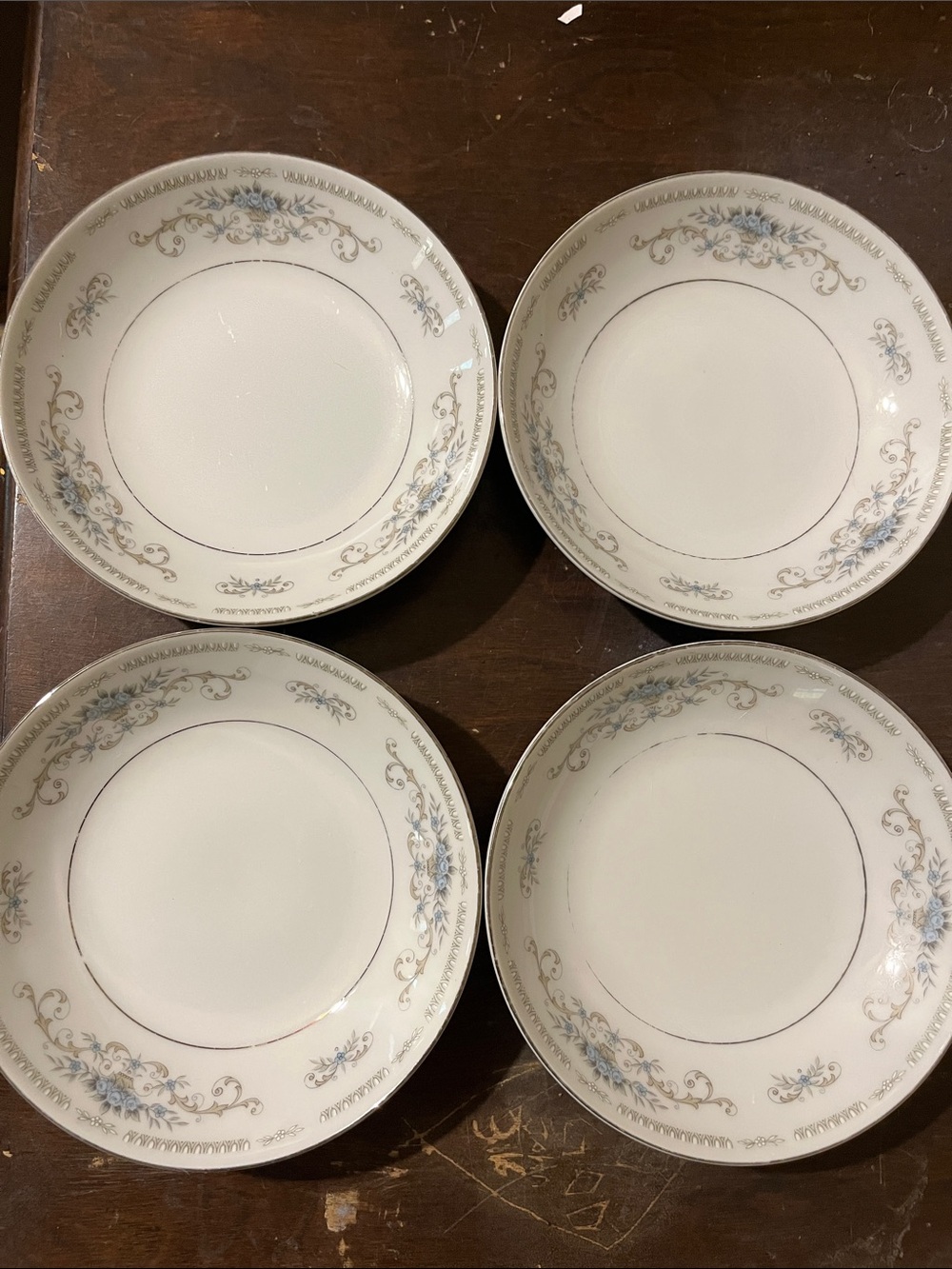 Vintage Fine Porcelain China, Diane, set of 4.